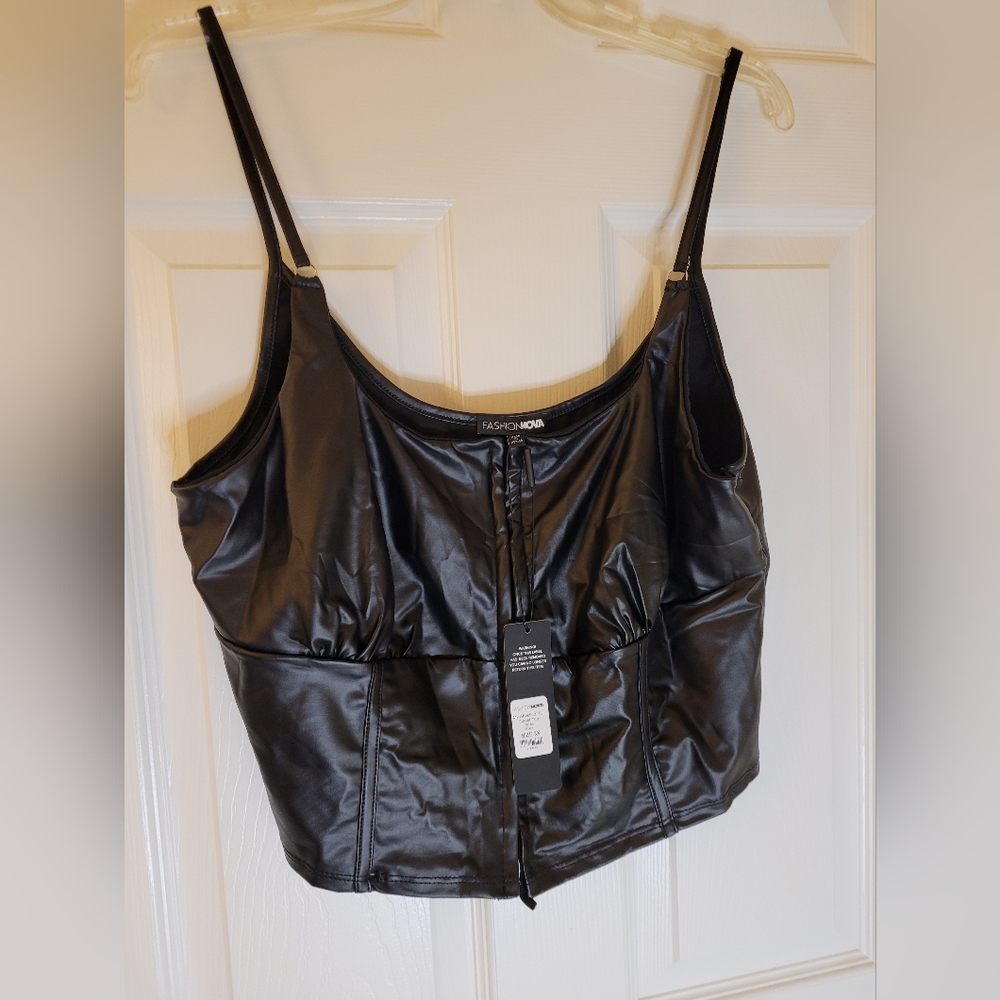 Fashion Nova  "My Affection" PU Corset Top - Plus Sized